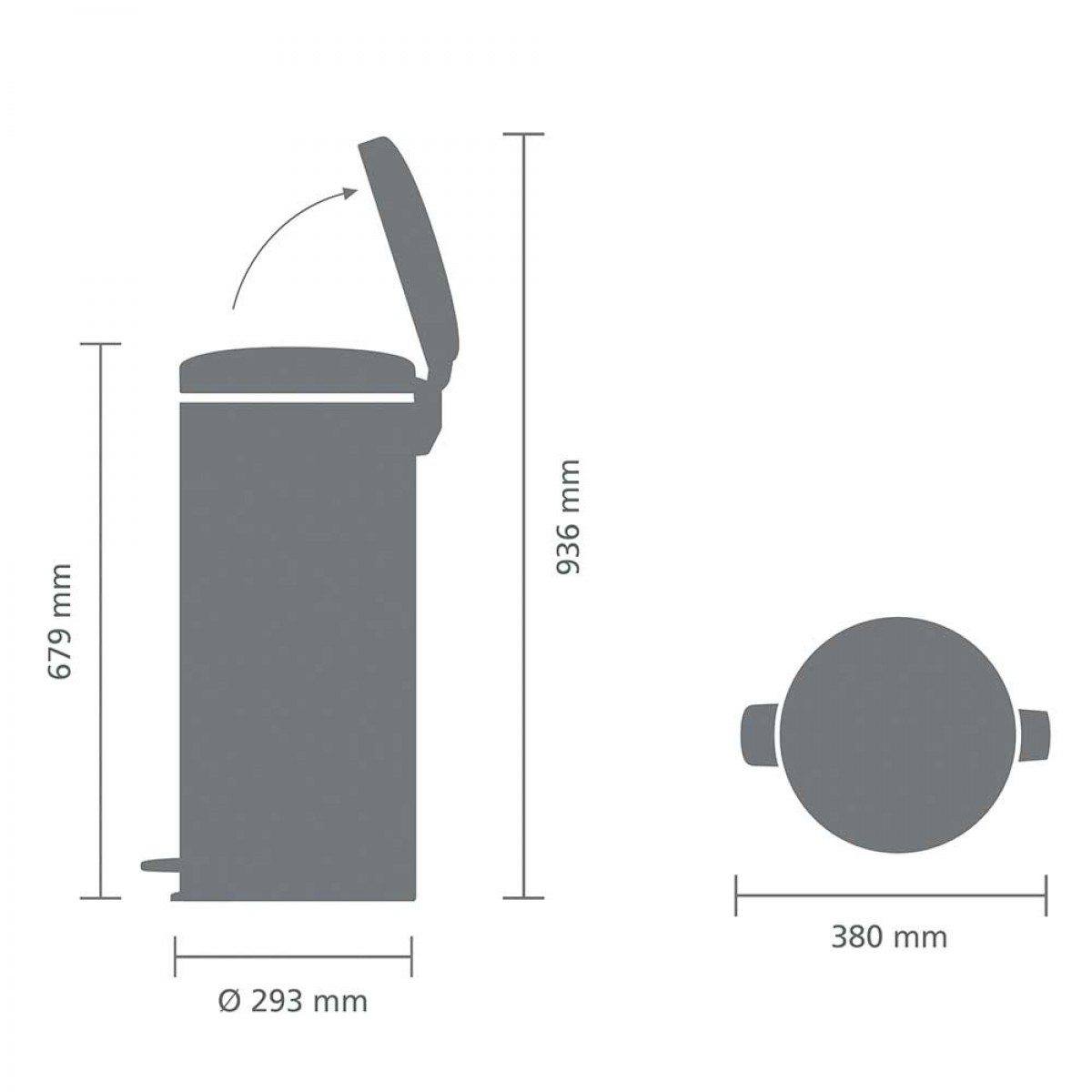 פח אשפה פדל למטבח 30 ליטר שמפניה מסידרת  Brabantia - New icon - ברבנטיה