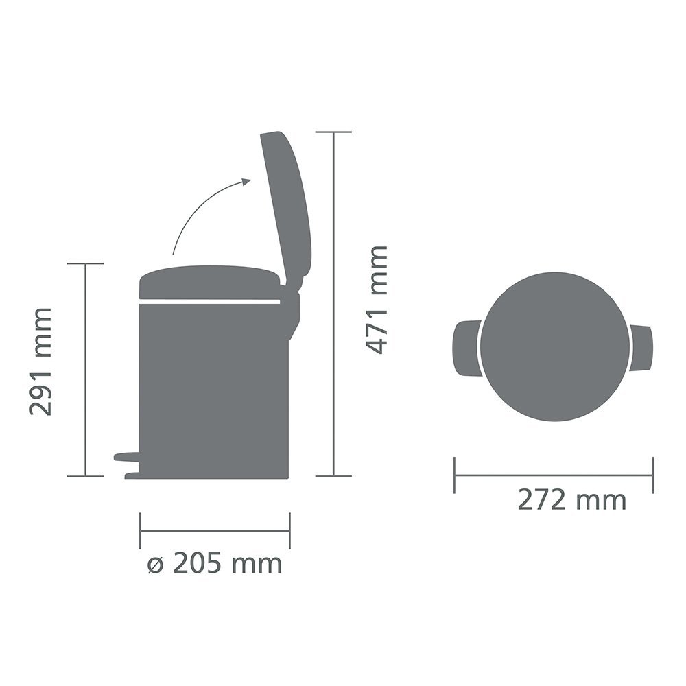 פח אשפה לשרותים 5 ליטר מסידרת  Brabantia - New icon - ברבנטיה