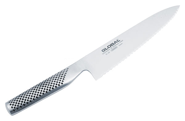 סכין שף משונן 20 ס"מ GLOBAL - g/22